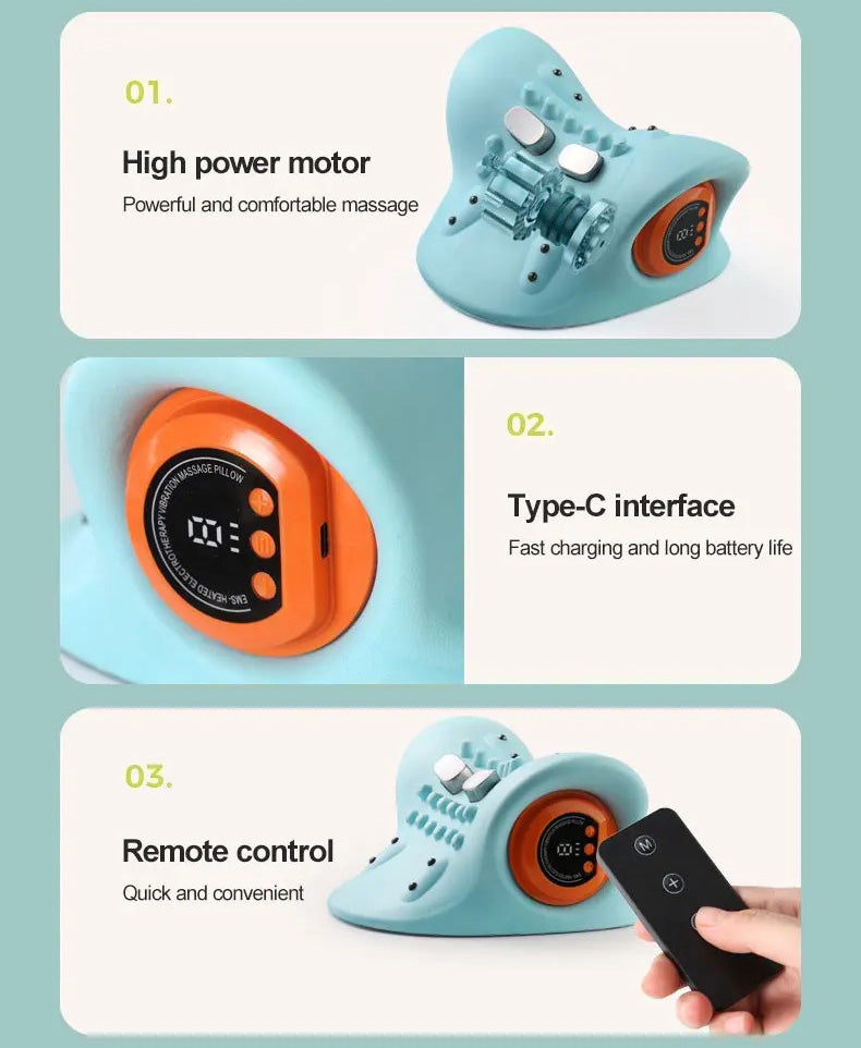 Rechargeable Portable Neck Massager - 3-in-1 Shiatsu Neck & Back