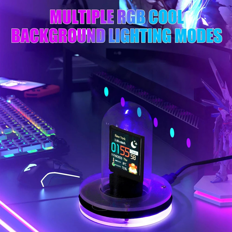 Smart Nixie Tube Clock – WiFi LED Display Vintage Cyberpunk Desk Clock Auto Time Update