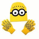 Minions Winter Hat & Gloves Set – Premium Knitted Cartoon Beanie and Gloves for Kids
