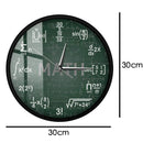 Green Math Chalkboard Wall Clock with Metal Frame – Ideal for Classrooms & Math Fans