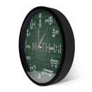 Green Math Chalkboard Wall Clock with Metal Frame – Ideal for Classrooms & Math Fans