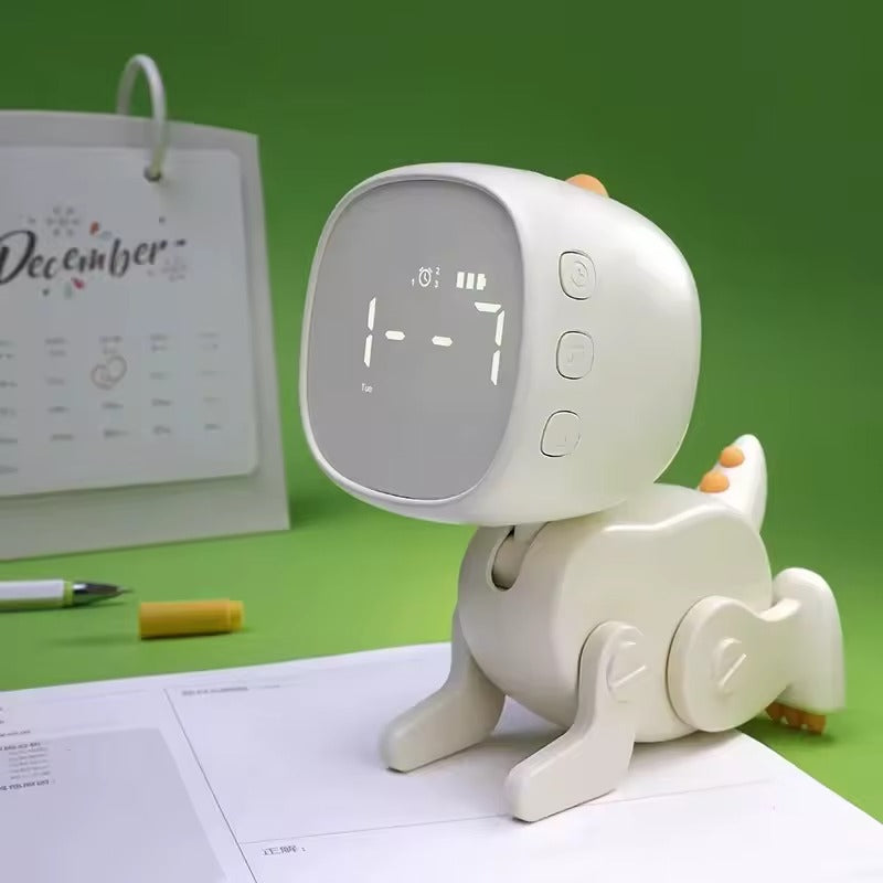 Dinosaur Kids Alarm Clock – Rechargeable with Night Light Snooze & 6 Alarms