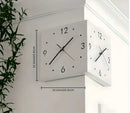 Double-Sided Corner Wall Clock with Light – Modern Creative Two-Face Design for Living Room Decor