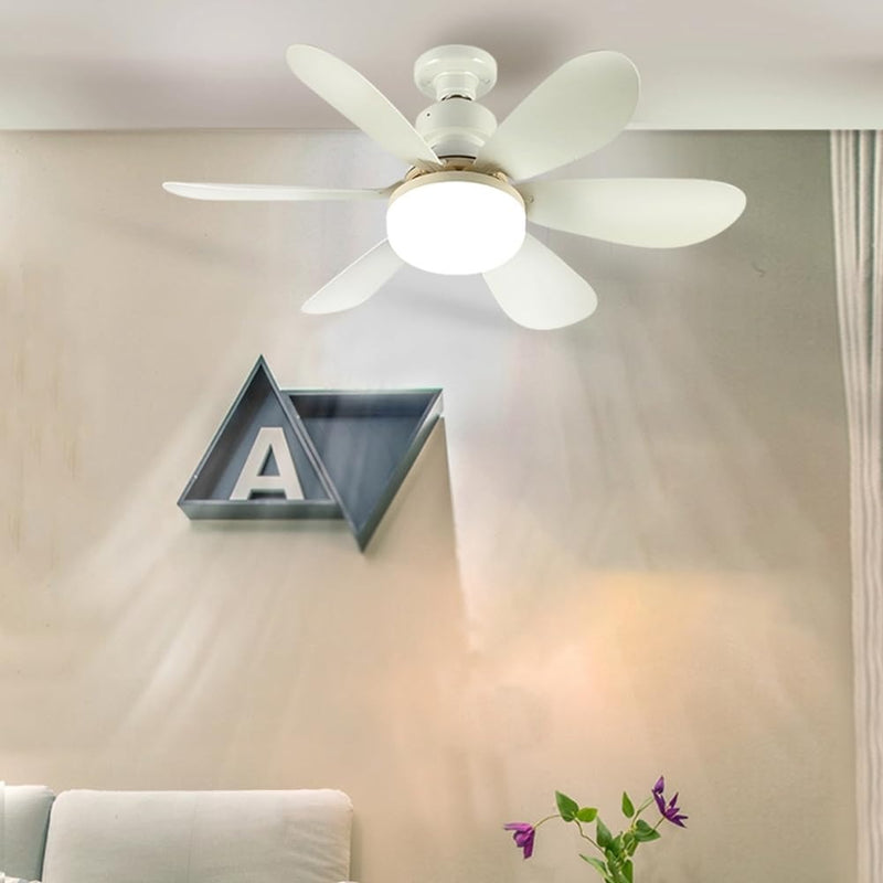 Compact Silent Ceiling Fan-Integrated Ceiling Light - Three Light Settings with Remote