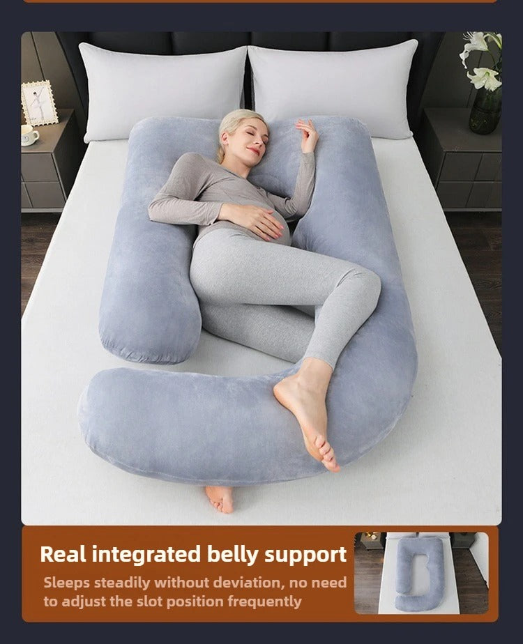 U-Shaped Maternity Pillow – Full Body Pregnancy Pillow with Belly Back Hip & Leg Support