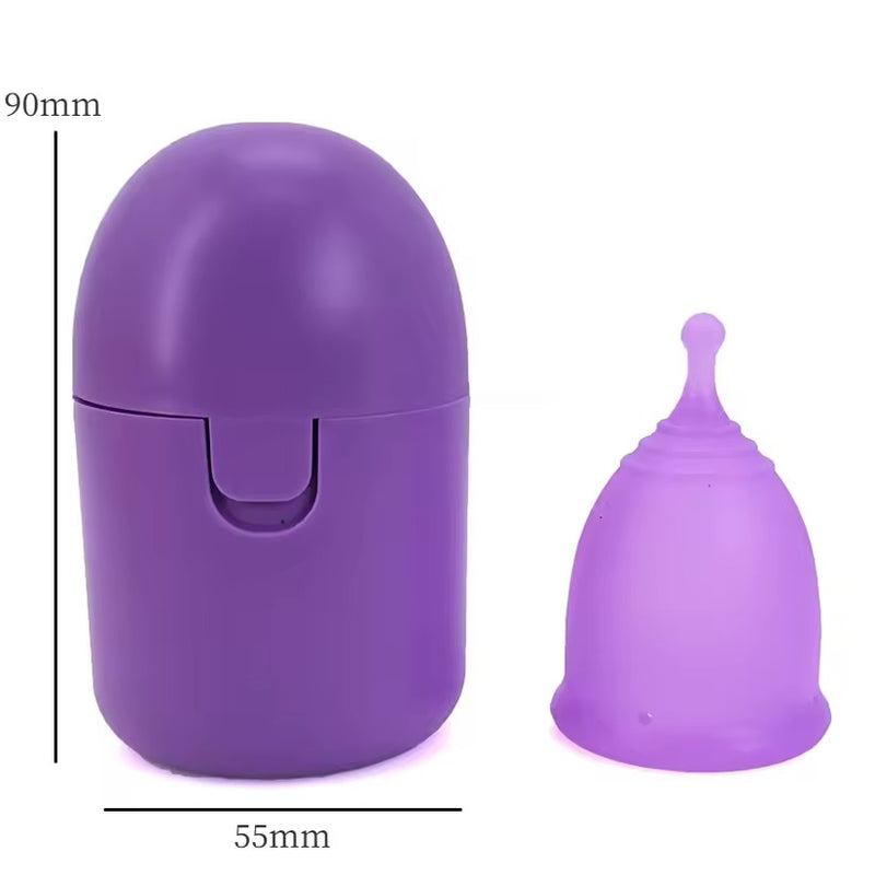 Silicone Menstrual Cup Set with Portable Sterilizer Box – Hygienic Reusable and Travel-Friendly