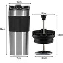 Stainless Steel French Press Coffee Maker – Vacuum Insulated Travel Mug 450ml