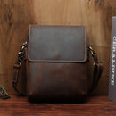 Men’s Crazy Horse Leather Crossbody Bag – Retro Cowhide Messenger Bag