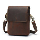 Men’s Crazy Horse Leather Crossbody Bag – Retro Cowhide Messenger Bag
