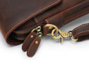 Men’s Crazy Horse Leather Crossbody Bag – Retro Cowhide Messenger Bag