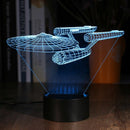 3D Optical Illusion Lamp – 16 Colored Star Trek Night Light with Remote
