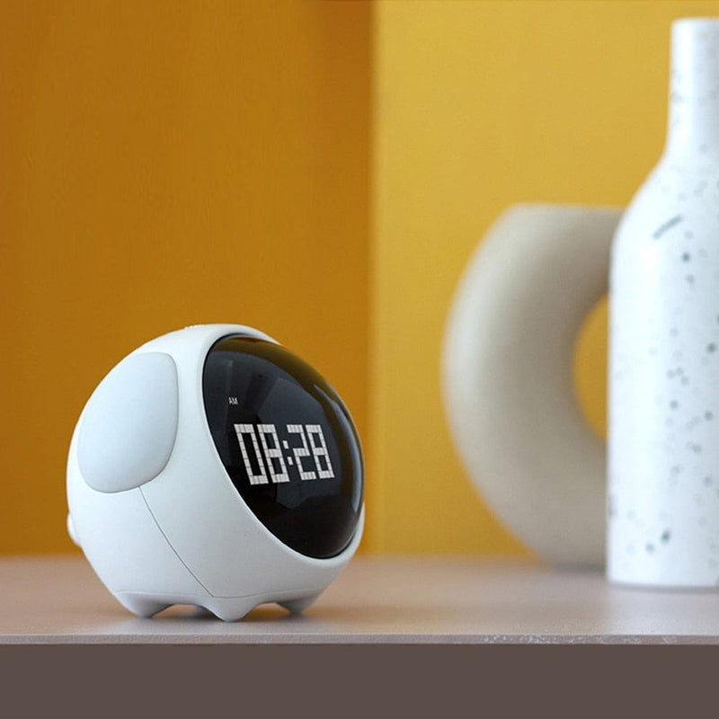 Fun Kids Alarm Clock – Emoji Display Night Light Snooze & Temp Display Voice Control