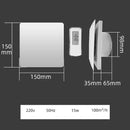 Bathroom Extractor Fan - Silent Air Vent with Remote Control
