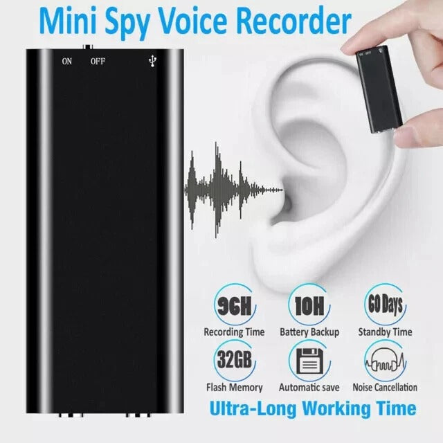 Mini USB Voice Recorder 32GB – Portable Voice Activated Recorder