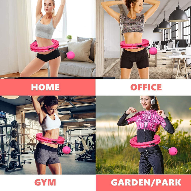 Weighted Smart Hula Hoop – Adjustable 28-Knot Waist Trainer for Fitness & Weight Loss