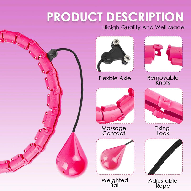 Weighted Smart Hula Hoop – Adjustable 28-Knot Waist Trainer for Fitness & Weight Loss