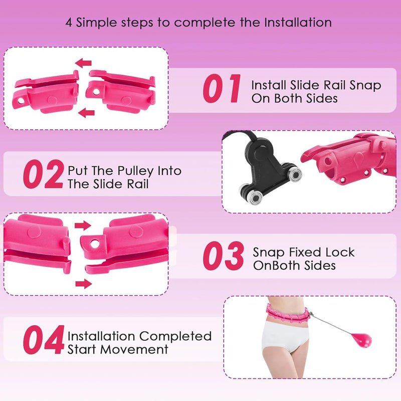 Weighted Smart Hula Hoop – Adjustable 28-Knot Waist Trainer for Fitness & Weight Loss