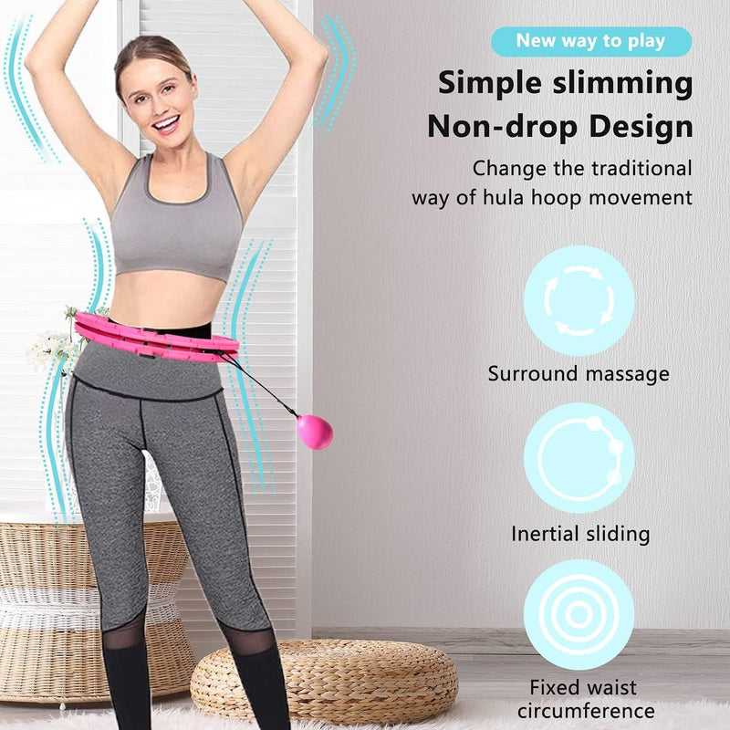 Weighted Smart Hula Hoop – Adjustable 28-Knot Waist Trainer for Fitness & Weight Loss