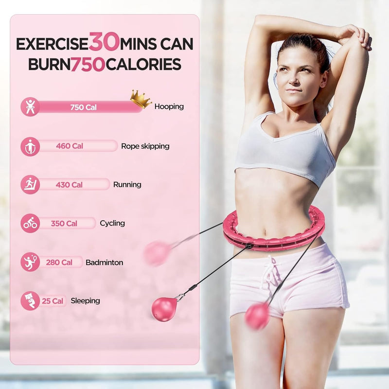 Weighted Smart Hula Hoop – Adjustable 28-Knot Waist Trainer for Fitness & Weight Loss