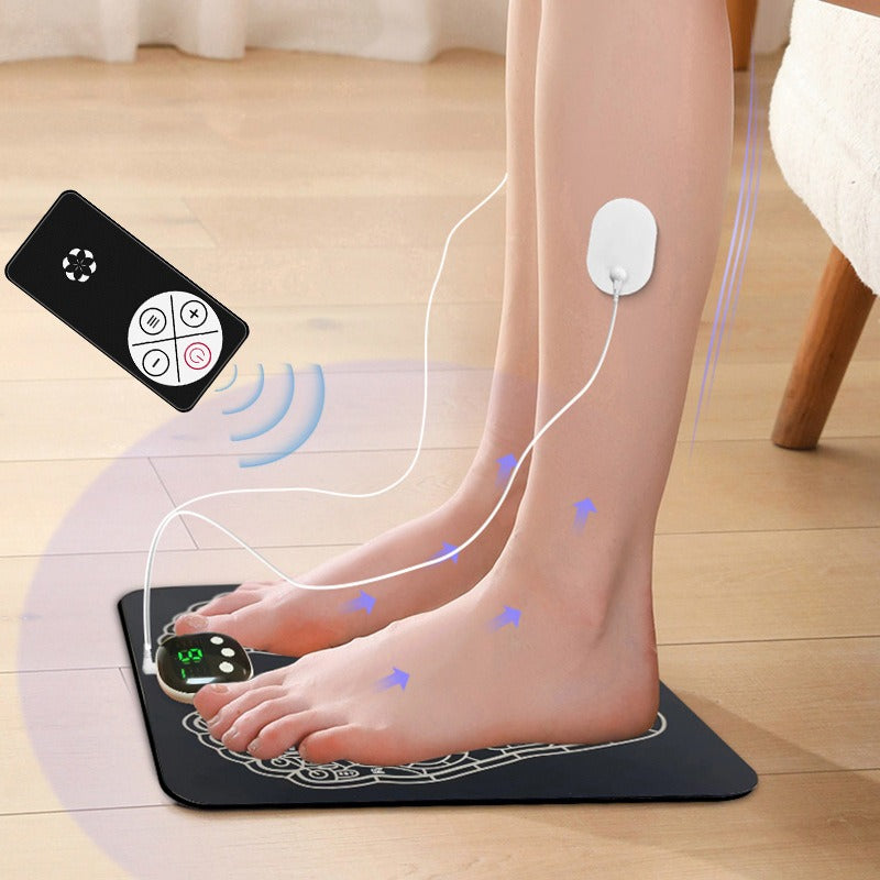 EMS Foot Massager Mat – 8 Modes USB Rechargeable Foldable with Remote Control
