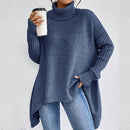 Oversized Turtleneck Sweater – Cozy High Collar Knit Top for Women
