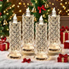 Flameless LED Candle Lights –  Four-Pack Crystal Rose Projection Table Lamp
