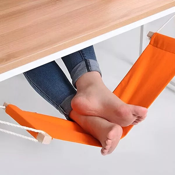 Under Desk Foot Hammock – Adjustable Footrest with Metal Hooks for Office & Home