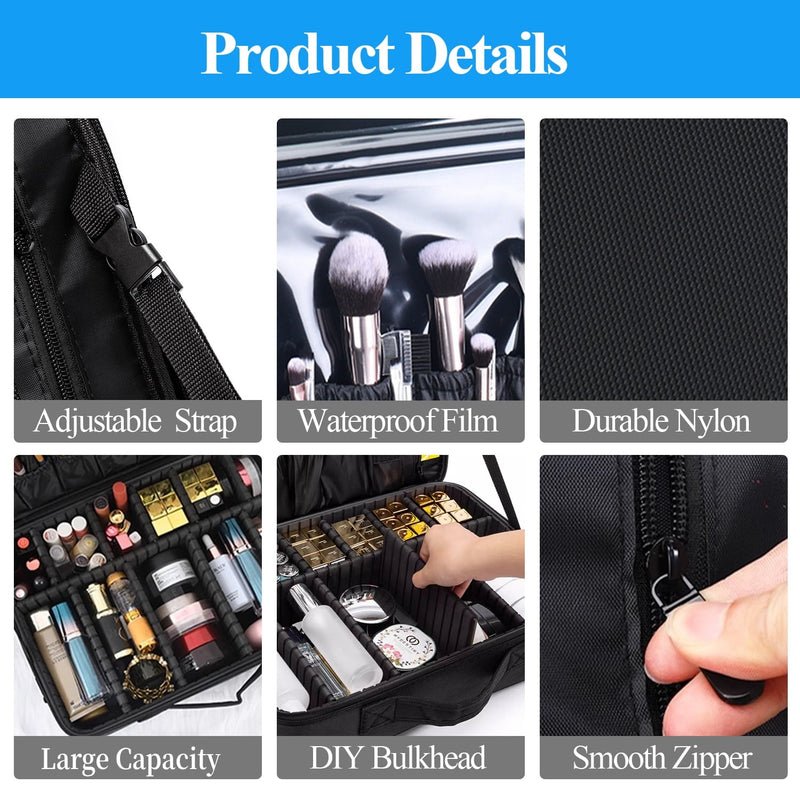 Portable Makeup Bag – Waterproof Travel Cosmetic Organiser Case