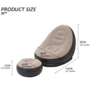 Inflatable Chair with Footrest – Portable Air Lounger Recliner with Foot Pump