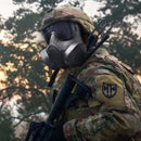 Tactical Gas Mask Respirator – Double Fan M50 Mask with Anti-Fog Lens