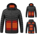 Unisex Heated Winter Jacket – 9 Heating Zones Lightweight Quilted Coat with Hood