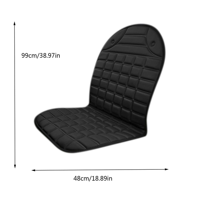 Universal Heated Car Seat Cushion – 12V Winter Seat Cover with Backrest Support