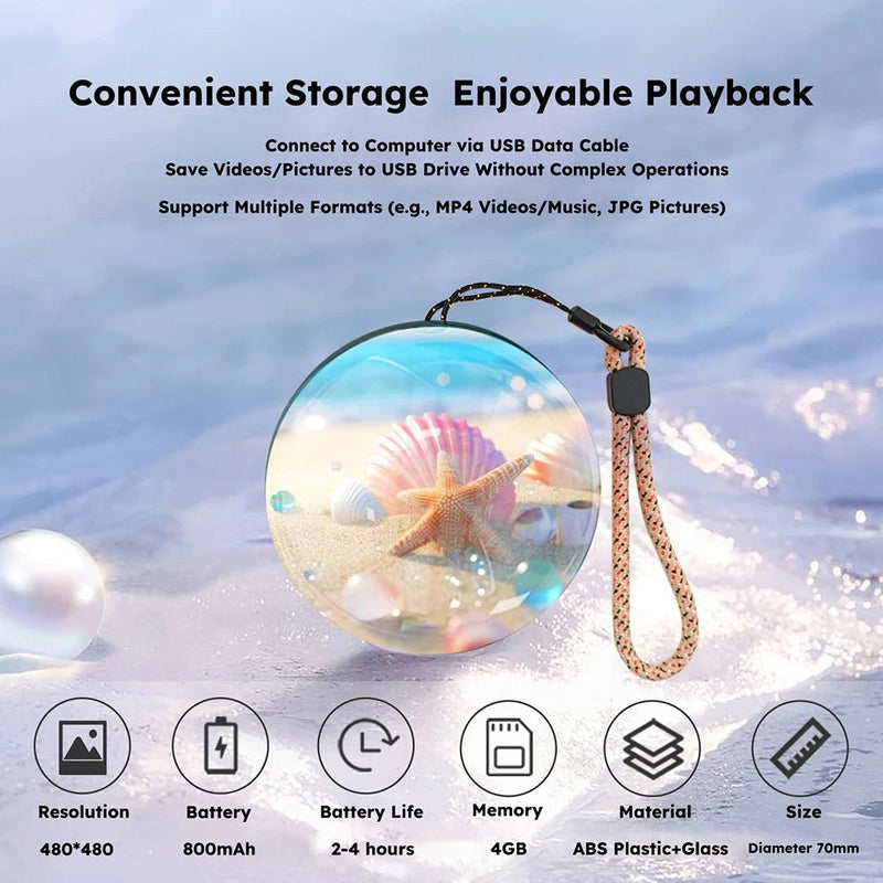 3D Crystal Ball Memory Globe – Personalised LED Digital Photo Frame 2.7"