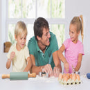 Rolling Pin & Silicone Pastry Mat Set – Non-Stick Baking Mat with Dough Scraper
