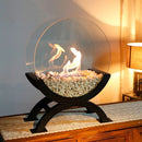 Compact Bio Ethanol Tabletop Fire Pit – Ventless Glass Fire Bowl for Indoor & Outdoor Use