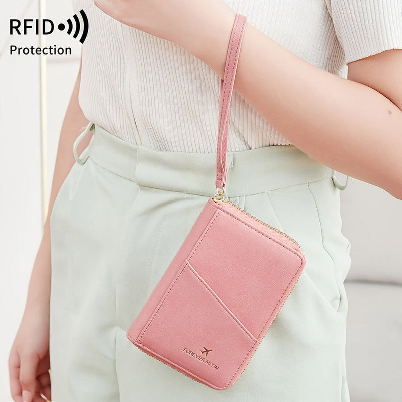 RFID-Blocking Passport Holder – Slim Travel Wallet with  Strap for Security On-the-Go