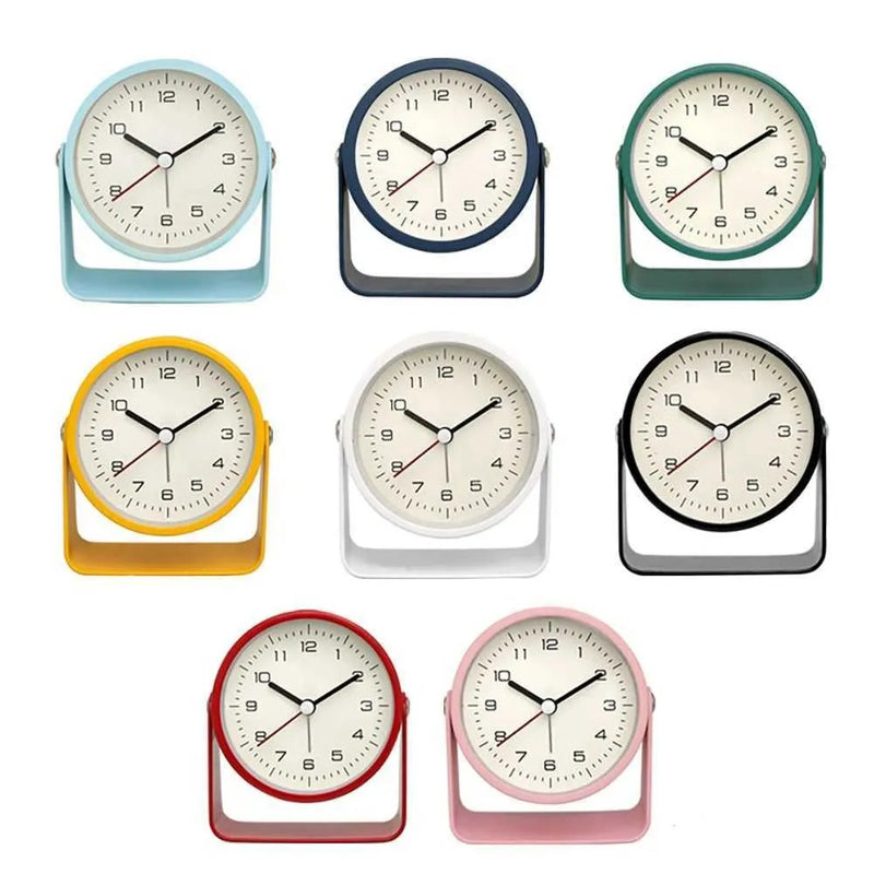 Retro Analog Silent Alarm Clock – 360° Rotating Battery-Operated Sturdy Metal Build