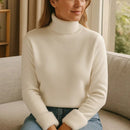 Cozy Thermal Turtleneck Sweater – Slim Fit Fleece Knit Top Pullover