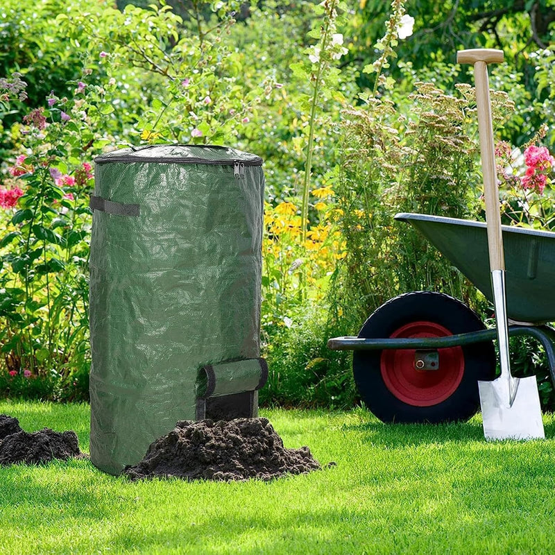Garden Compost Bin –  Reusable Compost Bag with Lid
