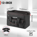Heavy Duty Wide Mouth Tool Bag – Waterproof Multi-Compartment with Adjustable Shoulder Strap