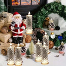 Flameless LED Candle Lights –  Four-Pack Crystal Rose Projection Table Lamp