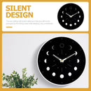 Glow-in-the-Dark Moon Phase Silent Wall Clock – Easy Install Living Room Wall Decor