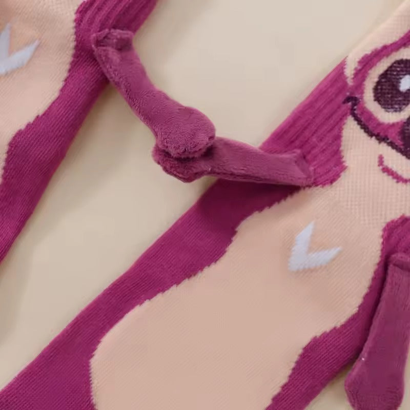 Stitch & Angel Magnetic Couple Socks – Cute Connected Cartoon Crew Socks Three Pack