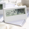 LED Transparent Alarm Clock – Luminous Display with Weather Temp & Humidity Functions