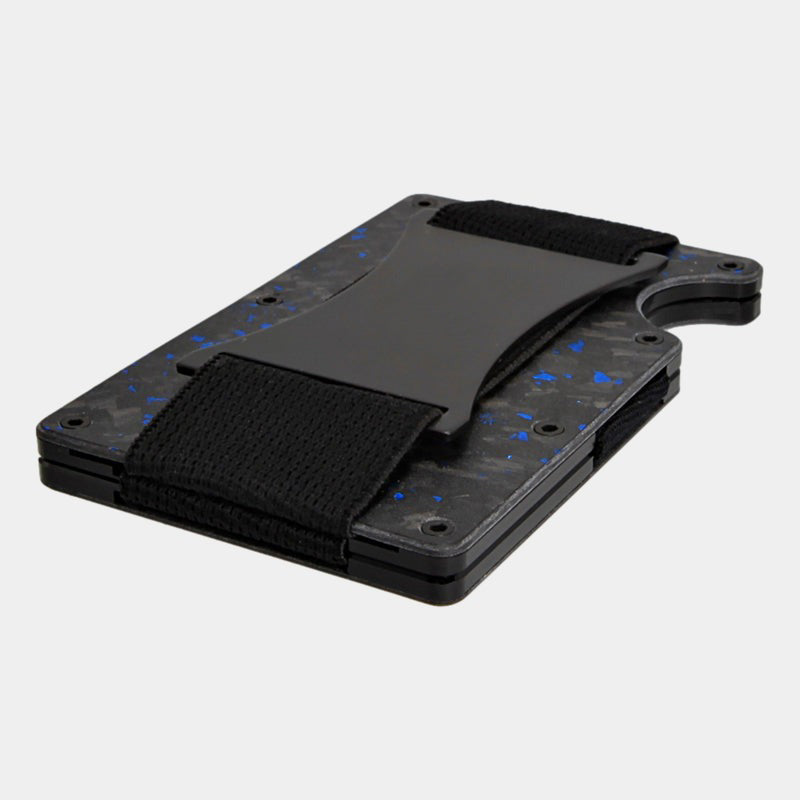 Minimalist Metal Wallet with Money Clip - Forged Carbon RFID Card Holder