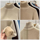Cozy Thermal Turtleneck Sweater – Slim Fit Fleece Knit Top Pullover