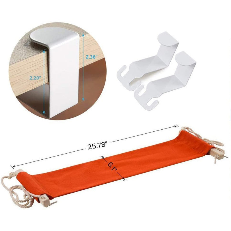 Under Desk Foot Hammock – Adjustable Footrest with Metal Hooks for Office & Home