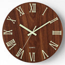 12-Inch Wooden Wall Clock – Glow-in-the-Dark Silent Quartz Movement MDF Background