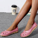 Women’s Leather Ballerinas – Lightweight Slip-On Flats Soft & Breathable Summer Walking Shoes