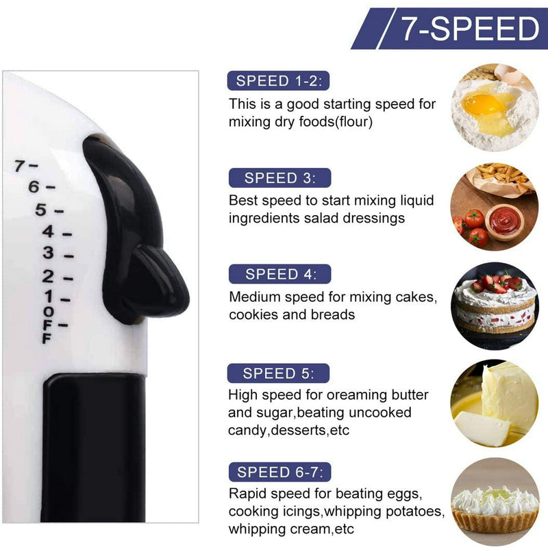 7-Speed Electric Hand Mixer – Portable Handheld Mixer with 4 Stainless Steel Beaters